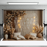 Lofaris Sweet Floral Boho Indoor Lights Wedding Backdrop